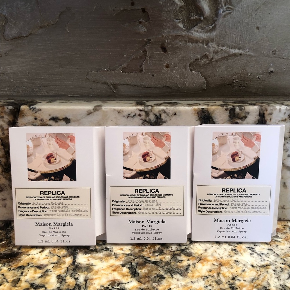 Set of 3 Maison Margiela Afternoon Delight Sample Vial Spray Card Bundle